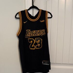 Nike Black and Gold Lakers Jersey
